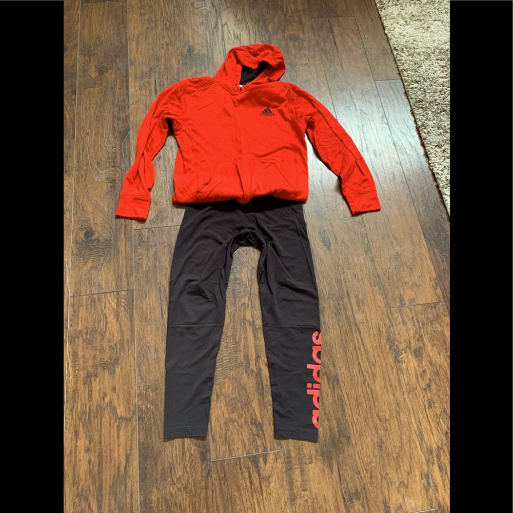 Adidas leggings and hoodie